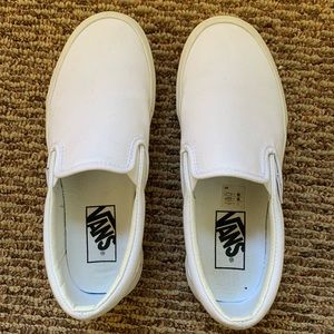 white slip on vans